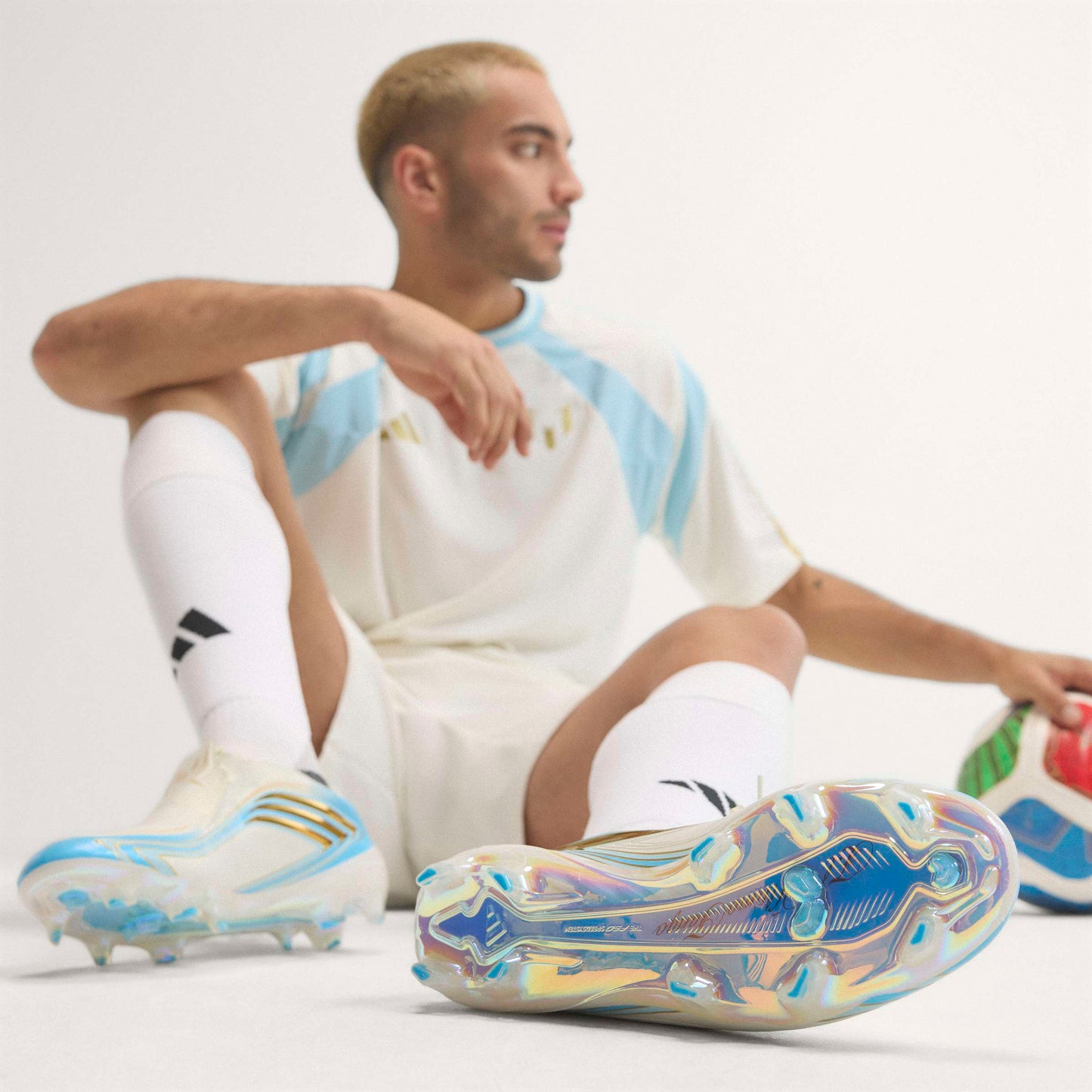adidas F50 Messi Elite FG - Ivory / Semi Blue Burst / Icey Blue