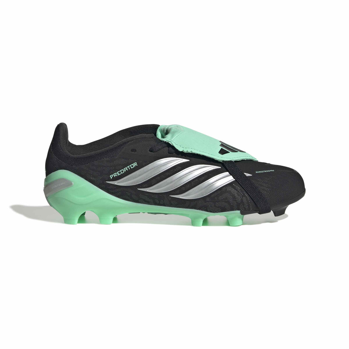 adidas Predator Elite Fold-Over Tongue FG Kids - Core Black / Silver Metallic / Pulse Mint