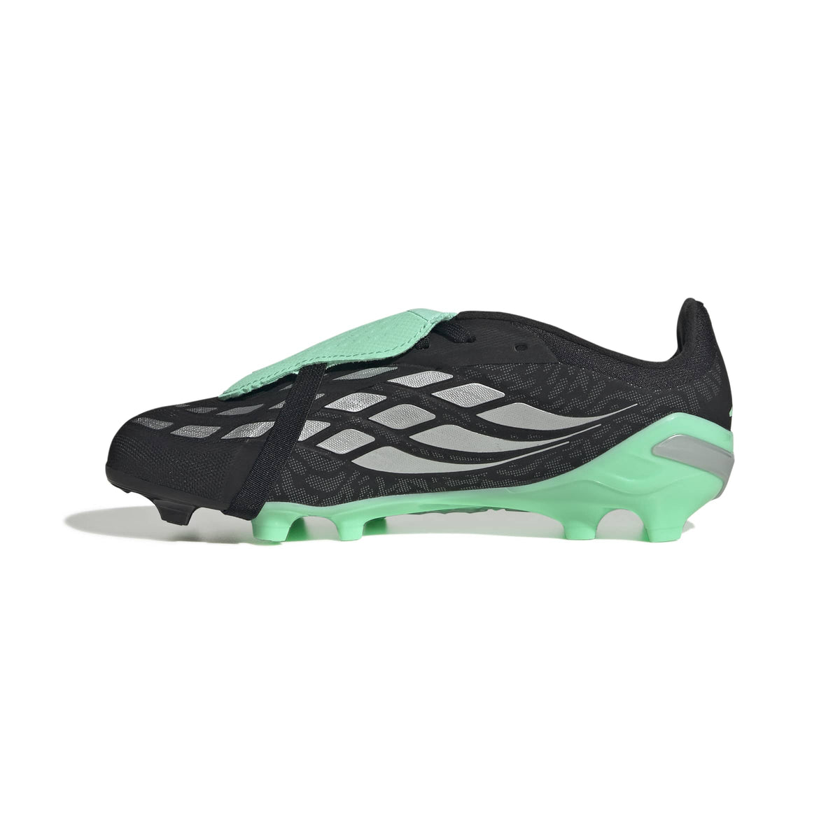 adidas Predator Elite Fold-Over Tongue FG Kids - Core Black / Silver Metallic / Pulse Mint