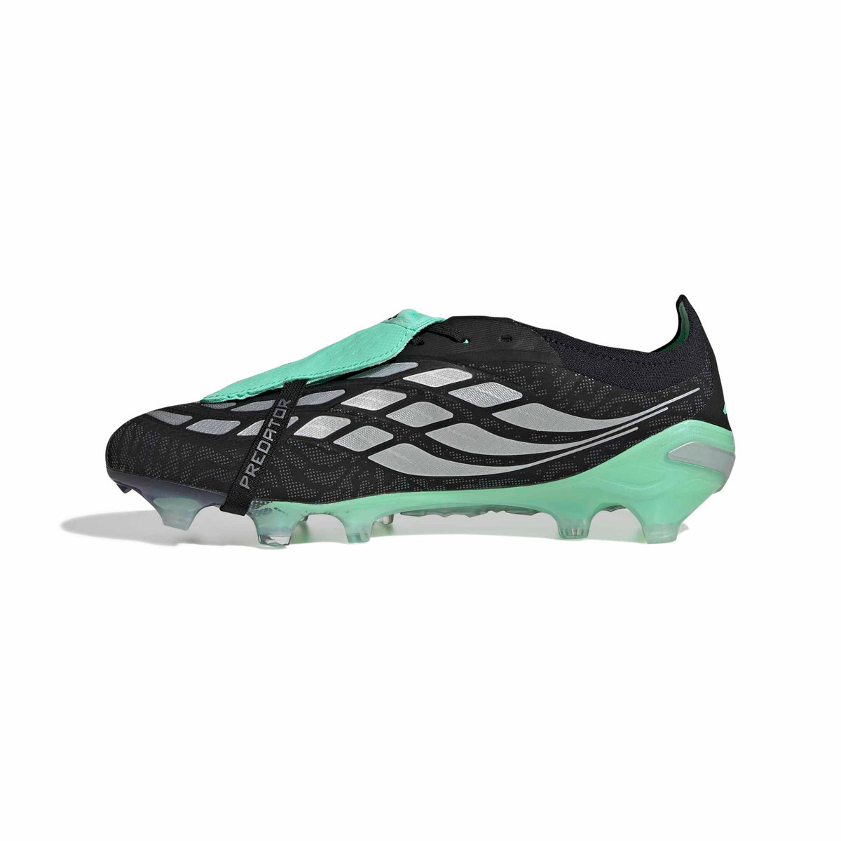 adidas Predator Elite Fold-Over Tongue FG - Core Black / Silver Metallic / Pulse Mint