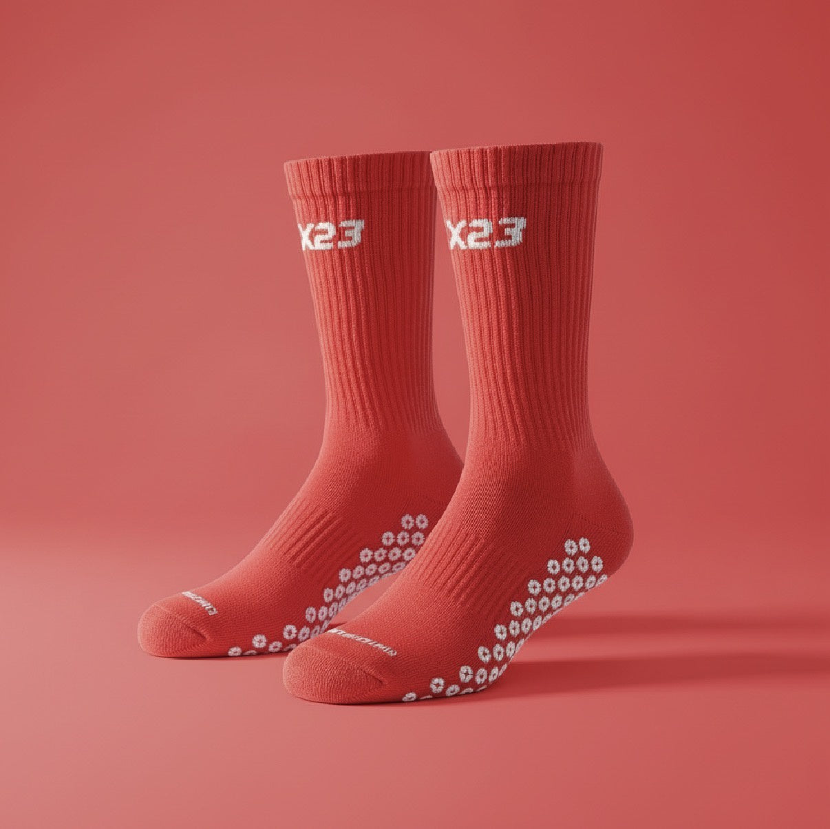 X23 Crew Grip Socks - Red