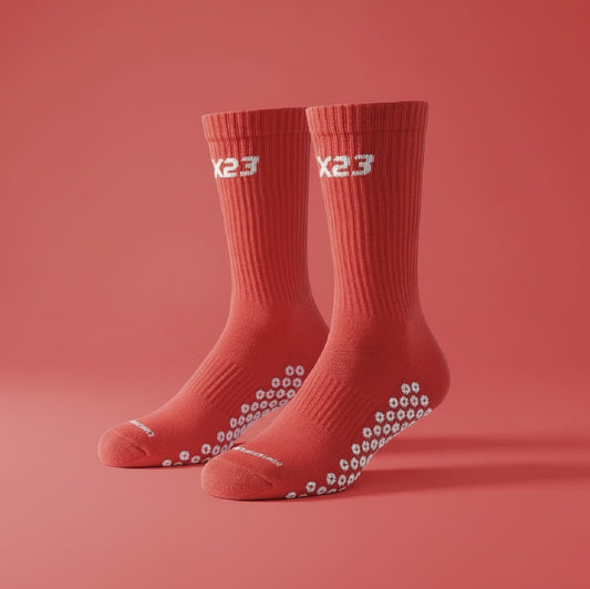 X23 Crew Grip Socks - Red