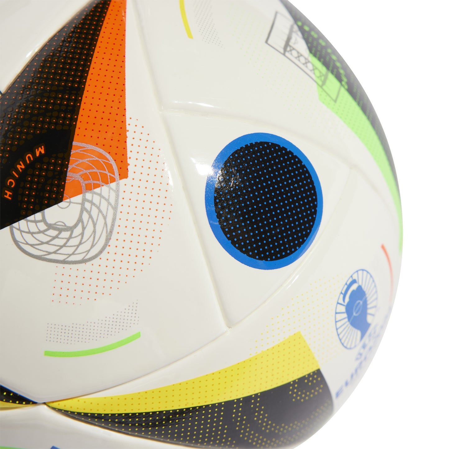 adidas Euro 24 Mini Football - White/Black/Glow Blue