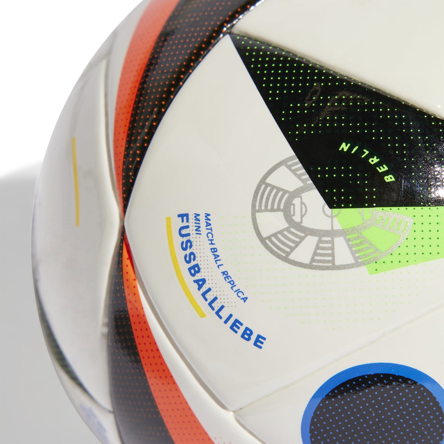 adidas Euro 24 Mini Football - White/Black/Glow Blue