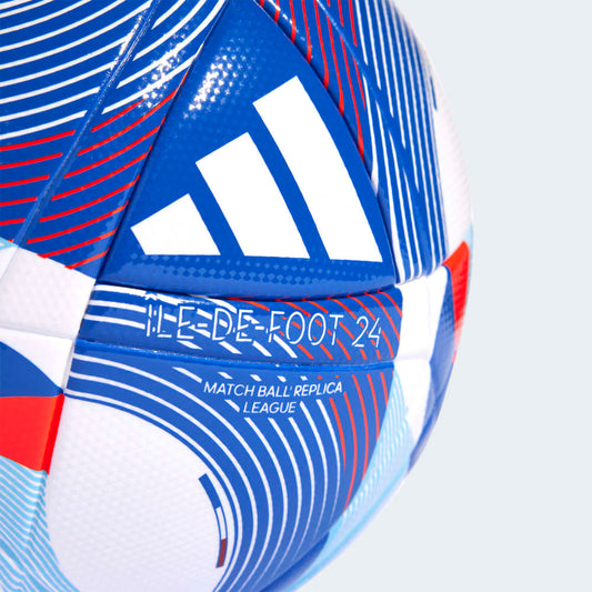 adidas Paris 2024 Olympics  Île-De-Foot 24 League Ball - White / Solar Red / Clear Sky / Royal Blue