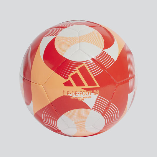 adidas Paris 2024 Olympics Île-De-Foot 24 Club Ball - White / Glow Orange / Solar Red