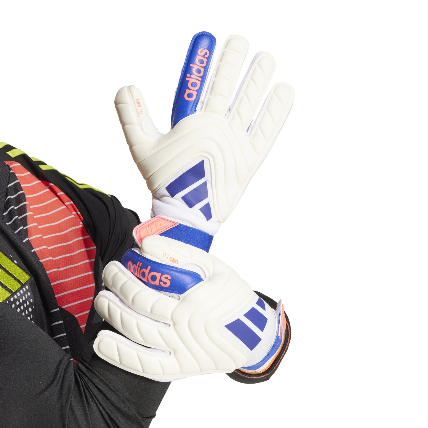 adidas Copa League Goalkeeper Gloves - White / Lucid Blue / Solar Red