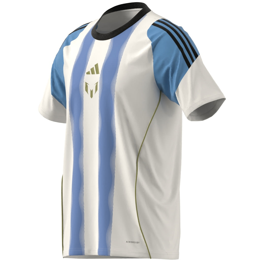 adidas Messi Training Jersey - White/Semi Blue Burst