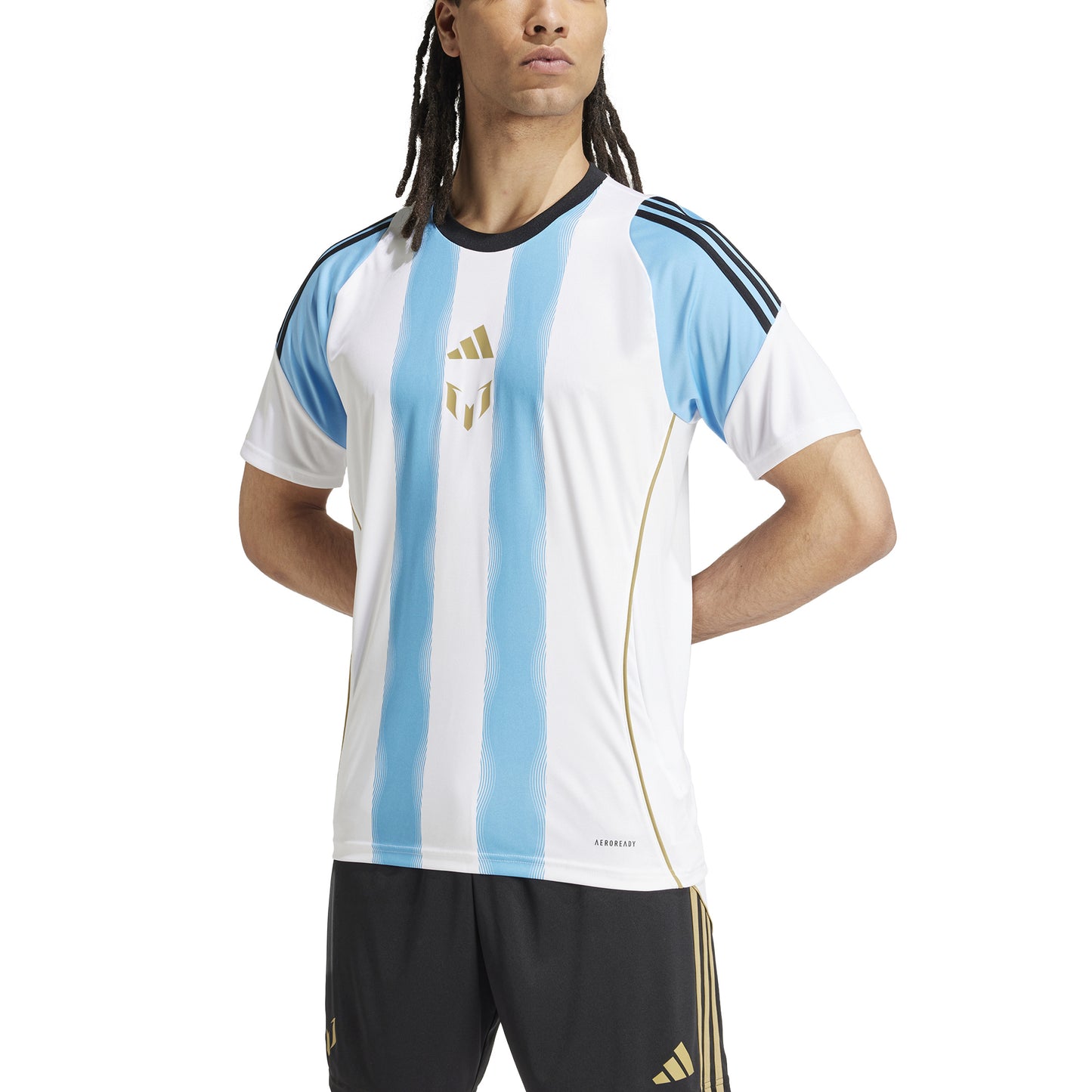 adidas Messi Training Jersey - White/Semi Blue Burst