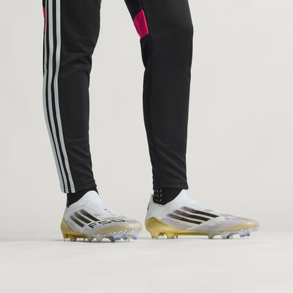 adidas F50 Elite Laceless FG - White / Core Black / Gold Metallic