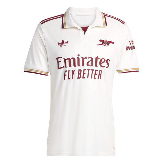 adidas Arsenal FC 25-26 Third Jersey - Cloud White / Team Coll Burgundy 2