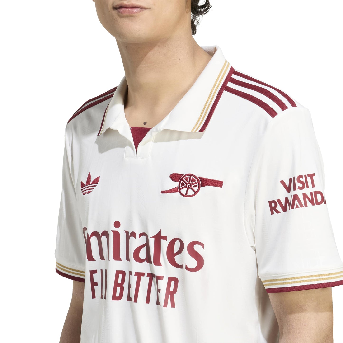 adidas Arsenal FC 25-26 Third Jersey - Cloud White / Team Coll Burgundy 2