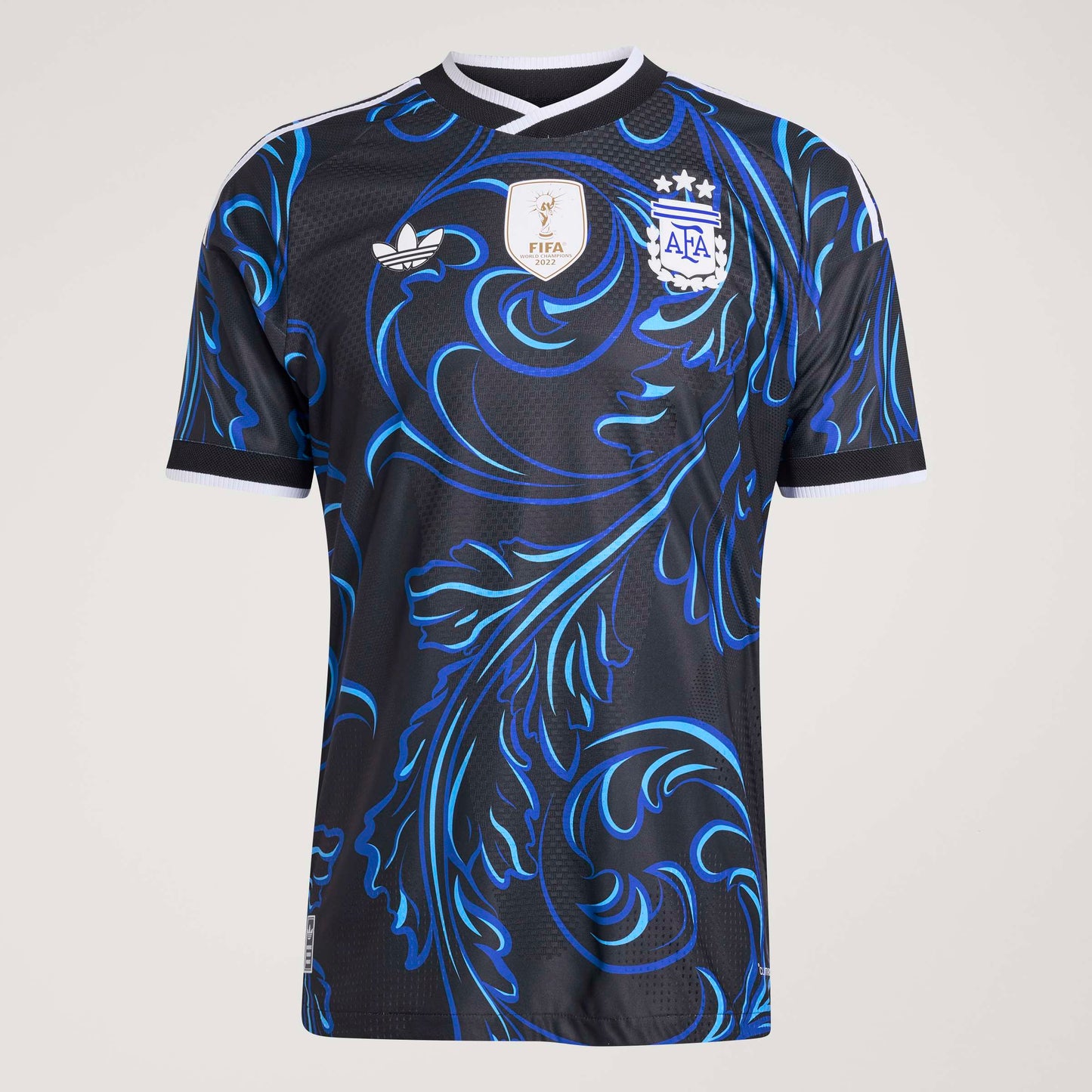 adidas Argentina 26 Away Authentic Jersey - Black / Lucid Blue / Blue Burst
