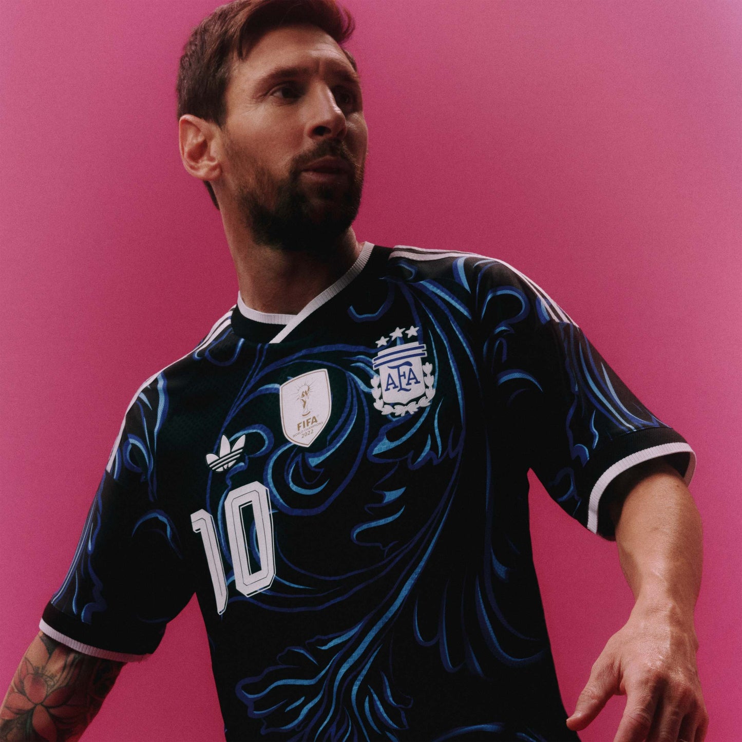 adidas Argentina 26 Away Authentic Jersey - Black / Lucid Blue / Blue Burst
