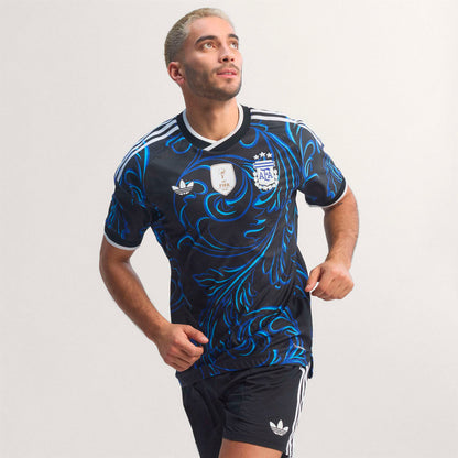 adidas Argentina 26 Away Authentic Jersey - Black / Lucid Blue / Blue Burst