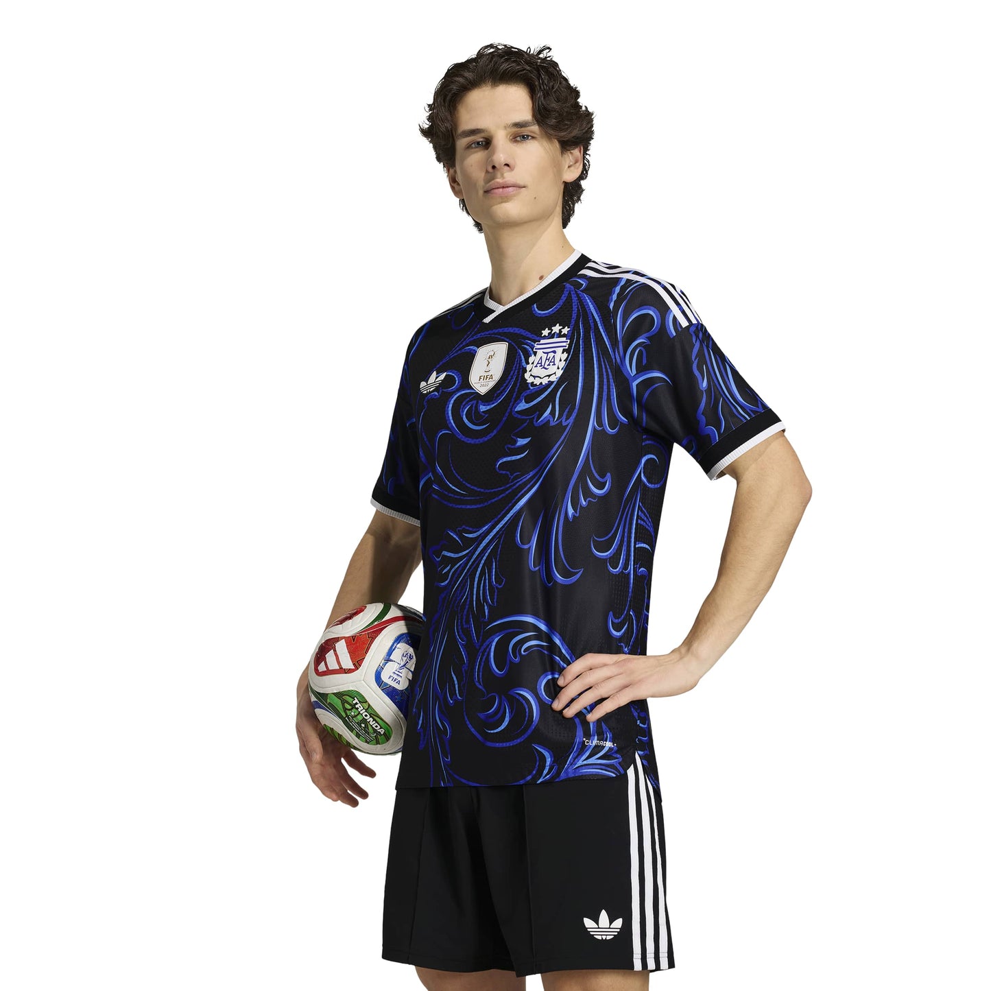 adidas Argentina 26 Away Authentic Jersey - Black / Lucid Blue / Blue Burst