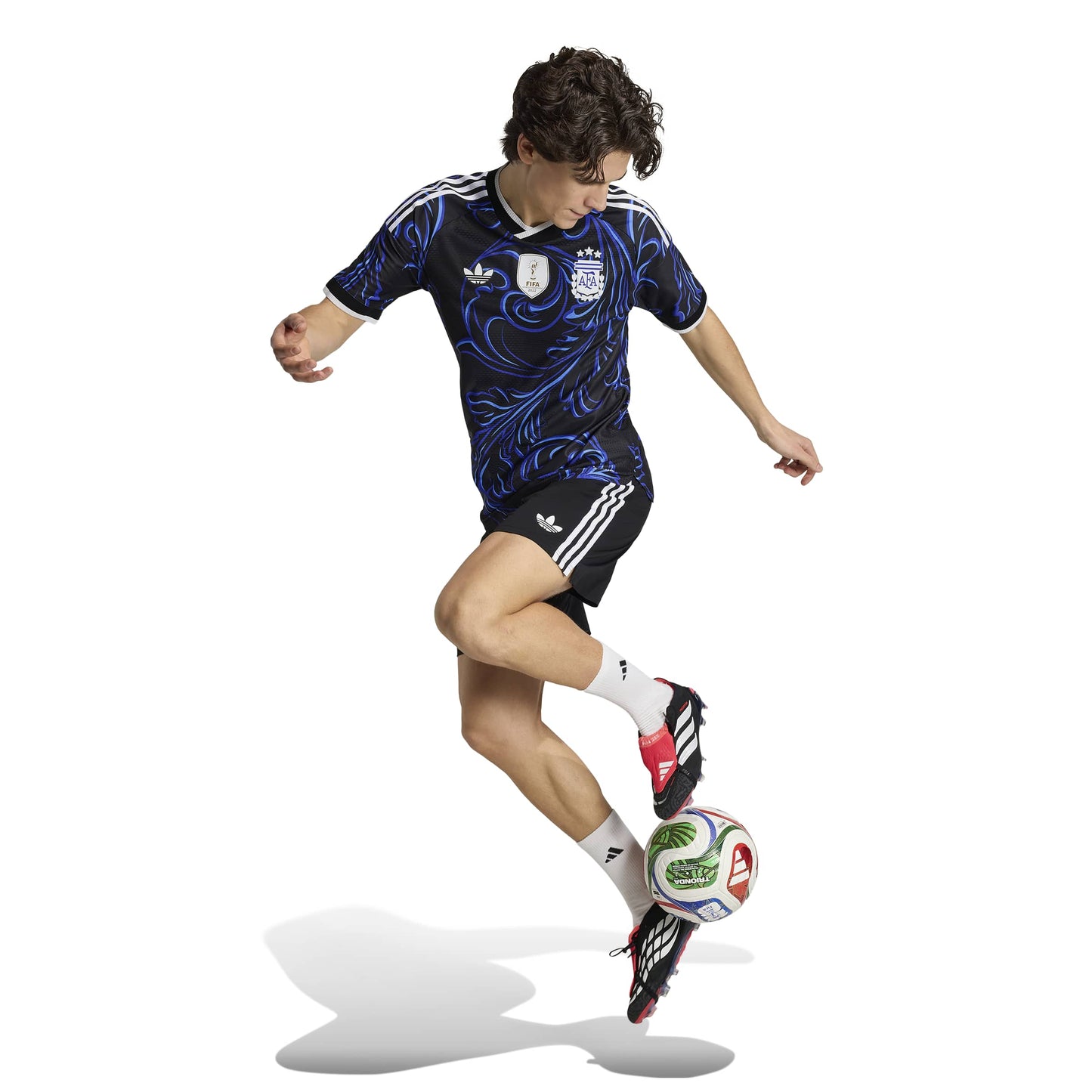 adidas Argentina 26 Away Authentic Jersey - Black / Lucid Blue / Blue Burst