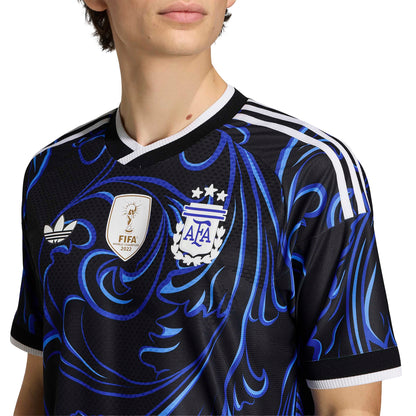 adidas Argentina 26 Away Authentic Jersey - Black / Lucid Blue / Blue Burst