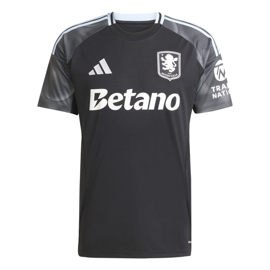 adidas Aston Villa FC 25-26 Away Jersey - Black / Glow Blue