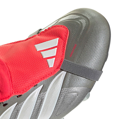 adidas Predator League Fold-Over Tongue J FG - Iron Metallic / Zero Metalic / Lucid Red