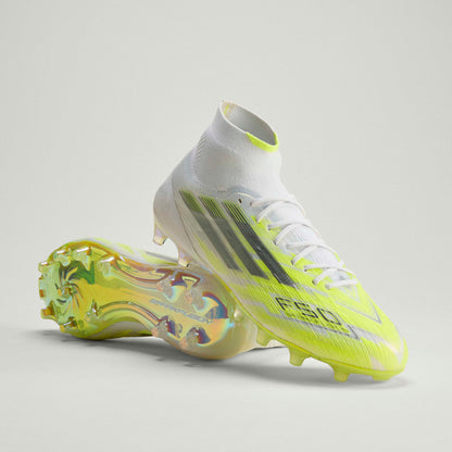adidas F50 Sparkfusion Elite Mid Cut Firm Ground / Artificial Ground - Cloud White / Iron Metallic / Hi-Res Yellow