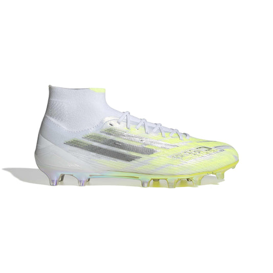 adidas F50 Sparkfusion Elite Mid Cut Firm Ground / Artificial Ground - Cloud White / Iron Metallic / Hi-Res Yellow