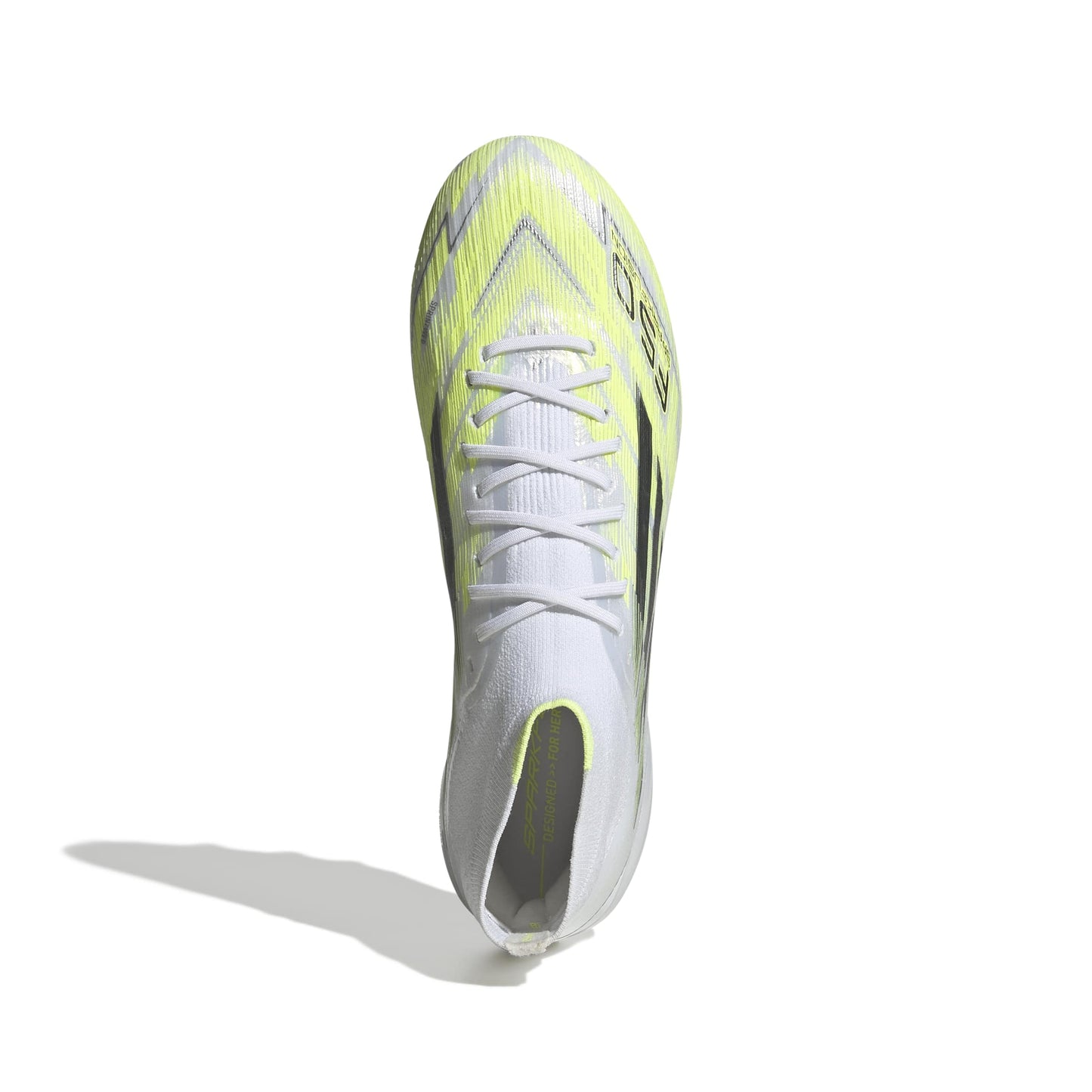 adidas F50 Sparkfusion Elite Mid Cut Firm Ground / Artificial Ground - Cloud White / Iron Metallic / Hi-Res Yellow