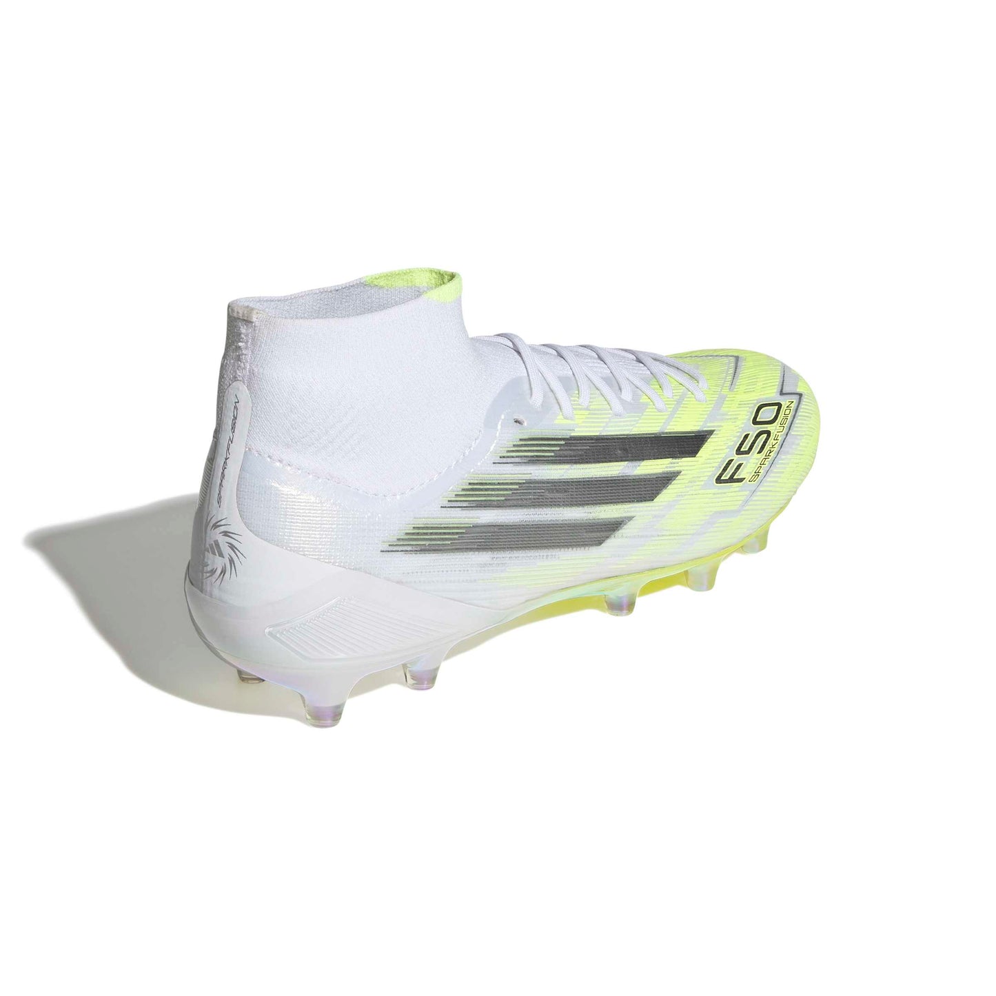 adidas F50 Sparkfusion Elite Mid Cut Firm Ground / Artificial Ground - Cloud White / Iron Metallic / Hi-Res Yellow