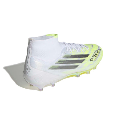 adidas F50 Sparkfusion Elite Mid Cut Firm Ground / Artificial Ground - Cloud White / Iron Metallic / Hi-Res Yellow