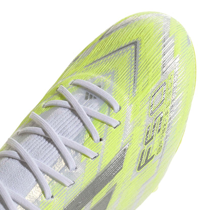adidas F50 Sparkfusion Elite Mid Cut Firm Ground / Artificial Ground - Cloud White / Iron Metallic / Hi-Res Yellow