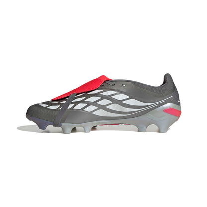 adidas Predator League Fold-Over Tongue FG - Iron Metallic / Zero Metalic / Lucid Red