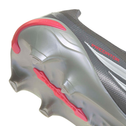 adidas Predator League Fold-Over Tongue FG - Iron Metallic / Zero Metalic / Lucid Red