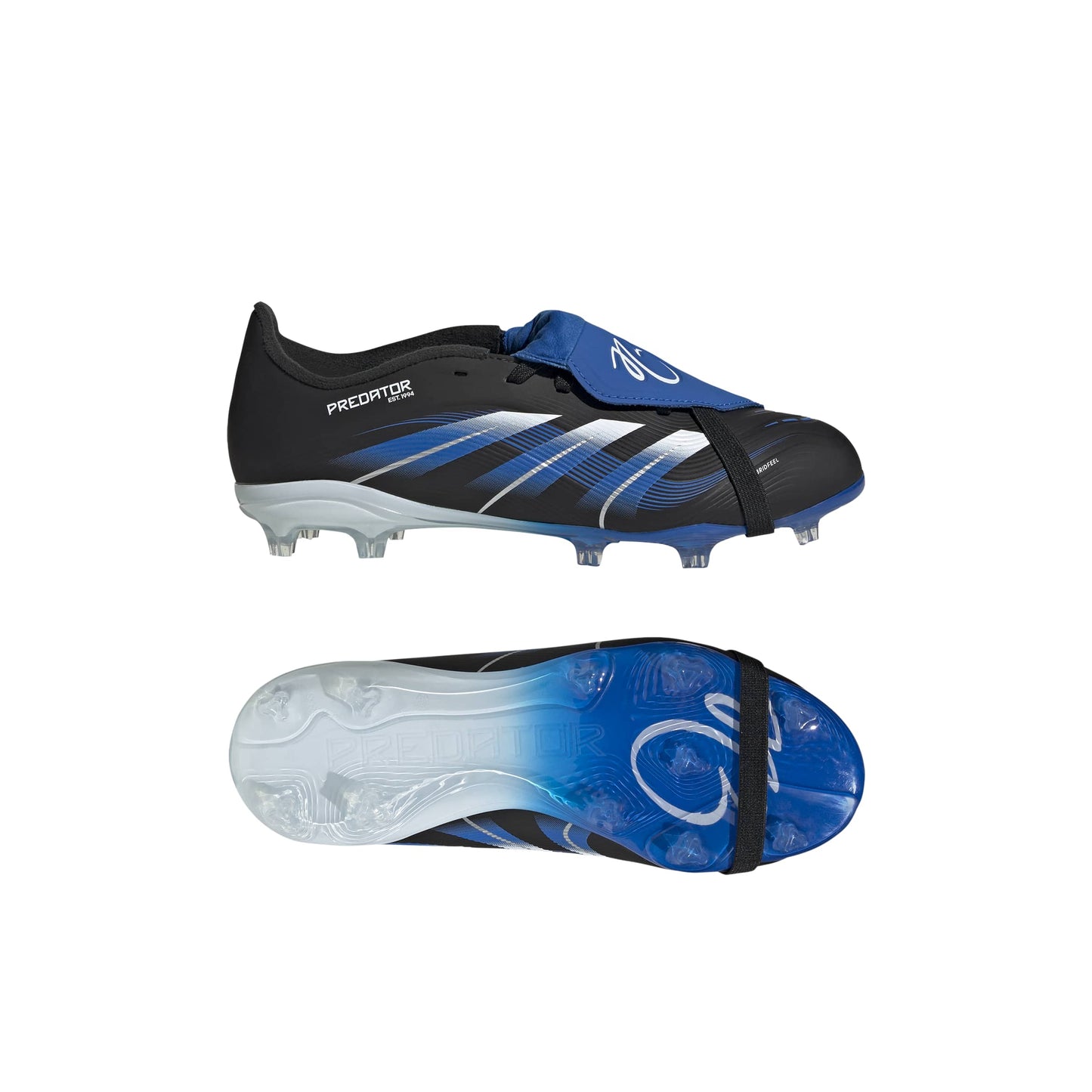 adidas Predator League FT FG J JB - Core Black / Cloud White / Glow Blue