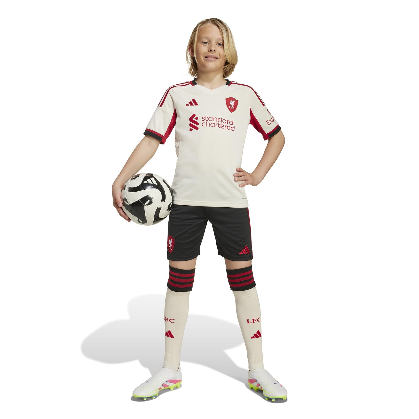 adidas Liverpool FC 25-26 Kids Away Jersey - Wonder White