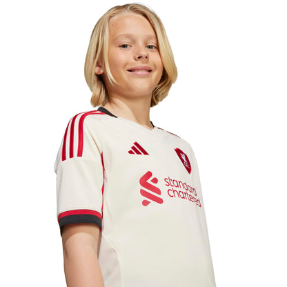 adidas Liverpool FC 25-26 Kids Away Jersey - Wonder White