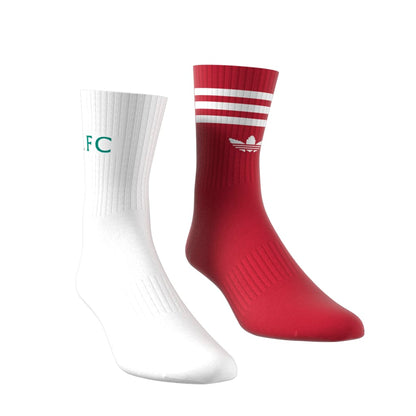 adidas Liverpool FC 25-26 Socks 2 Pairs - White/Strawberry Red/Sea Green/White