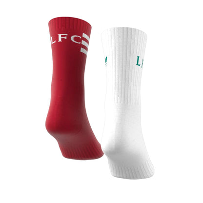 adidas Liverpool FC 25-26 Socks 2 Pairs - White/Strawberry Red/Sea Green/White