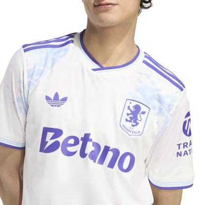 adidas Aston Villa FC 25-26 Third Jersey - Off White / Energy Ink