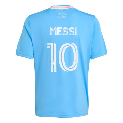 adidas Inter Miami CF 25-26 Messi 10 Kids Third Jersey - Semi Blue Burst
