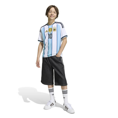 adidas Argentina 26 Messi Kids Home Jersey - White / Icey Blue / Light Blue