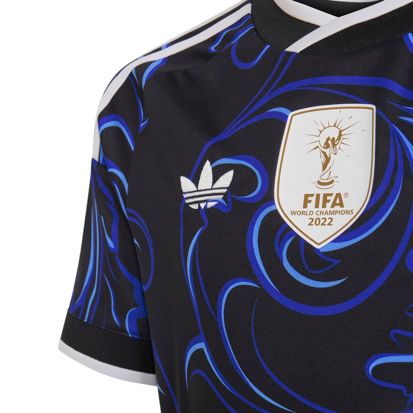 adidas Argentina 26 Kids Away Jersey - Black / Lucid Blue / Blue Burst