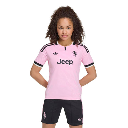 adidas Juventus 26-27 Kids Away Jersey - True Pink / Black