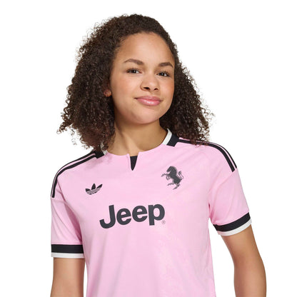 adidas Juventus 26-27 Kids Away Jersey - True Pink / Black