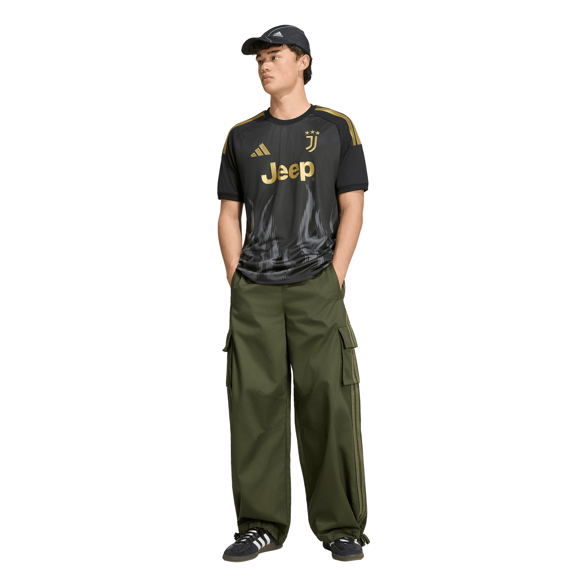 adidas Juventus 26-27 3rd Jersey - Black on model walking view