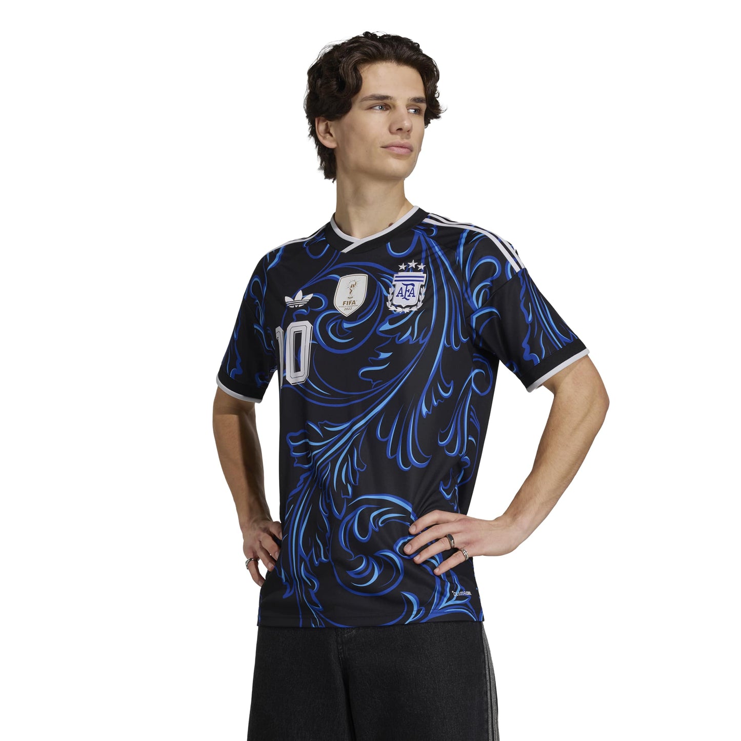 adidas Argentina 26 Away Messi Jersey - Black / Lucid Blue /Blue Burst