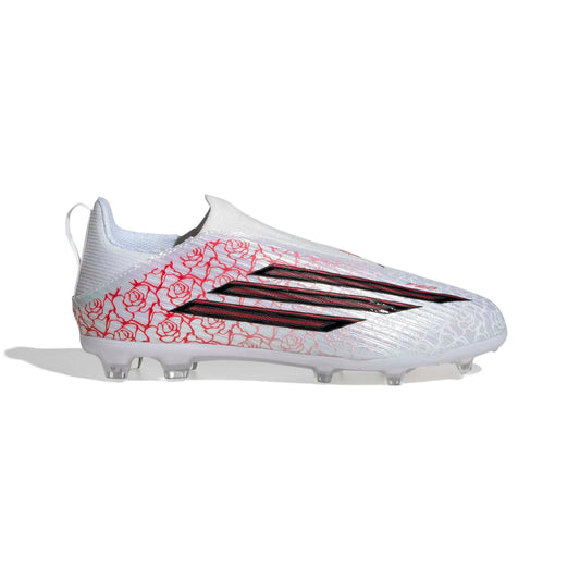 adidas F50 League  Laceless Kids boots FG - Cloud White / Core Black / Lucid Red