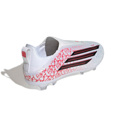 adidas F50 League  Laceless Kids boots FG - Cloud White / Core Black / Lucid Red