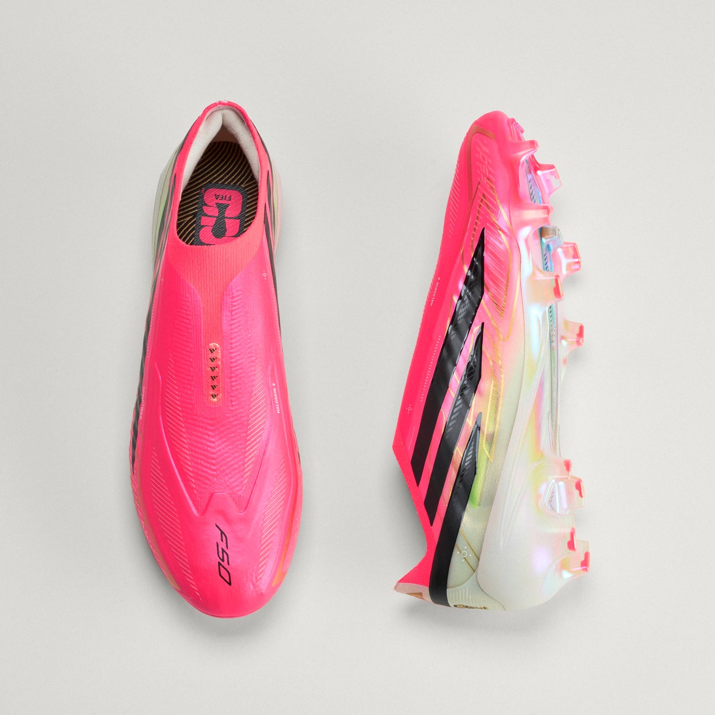 adidas F50 HYPERFAST ELITE Laceless FG - Solar Turbo / Core Black / Gold Metallic