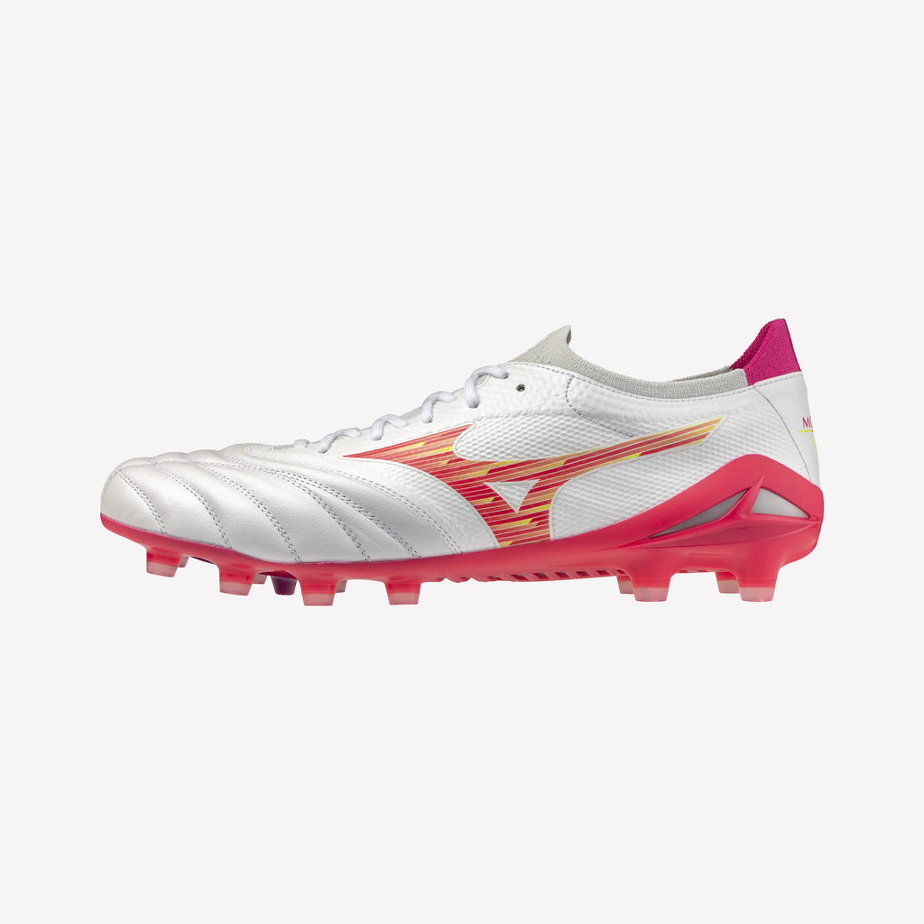 Mizuno Morelia Neo IV Beta Elite FG - White/Pink Tetra/Fuchsia Purple
