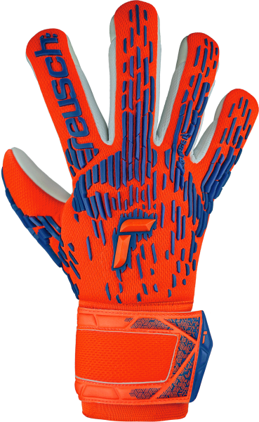 Reusch Attrakt Freegel Silver goalkeeper gloves — Hyper Orange/Electric Blue